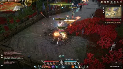 AION 2 open-world combat with skills on a wooden boardwalk